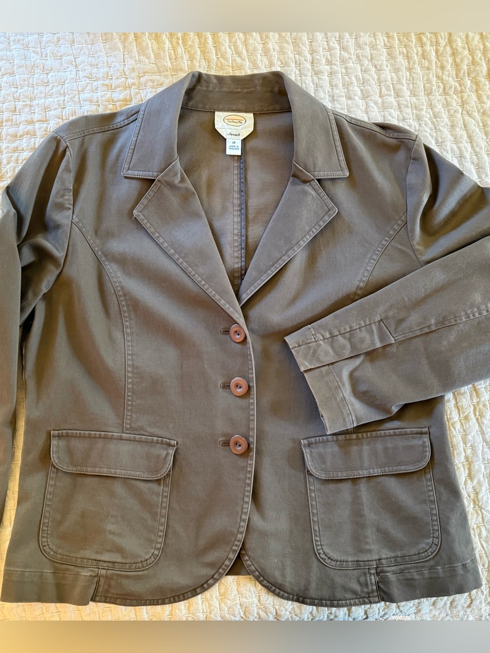 Talbots Olive Brown SZ 16 Blazer Jacket